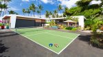 pickle ball court with water feature